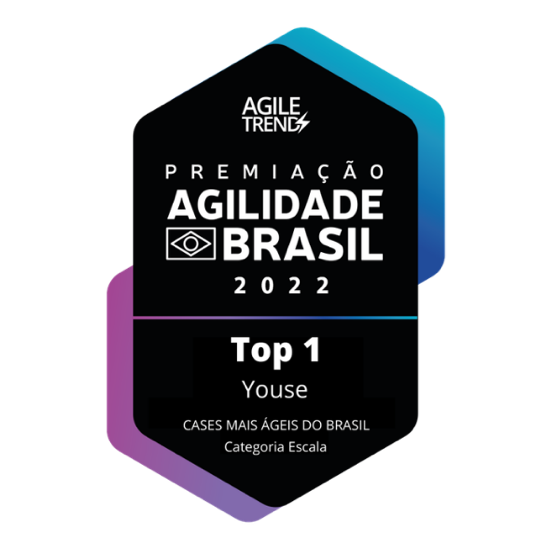 Premiação Agilidade Brasil 2022 badge, Top 1, Youse, Scale category